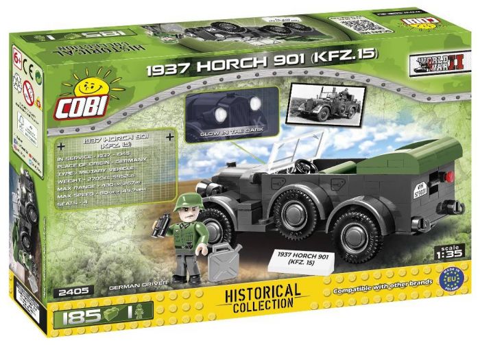 COBI-2405 COBI 185 PIÈCES COLLECTION HISTORIQUE Seconde Guerre Mondiale /2405/ 1937 HORCH 901 (KFZ.15)