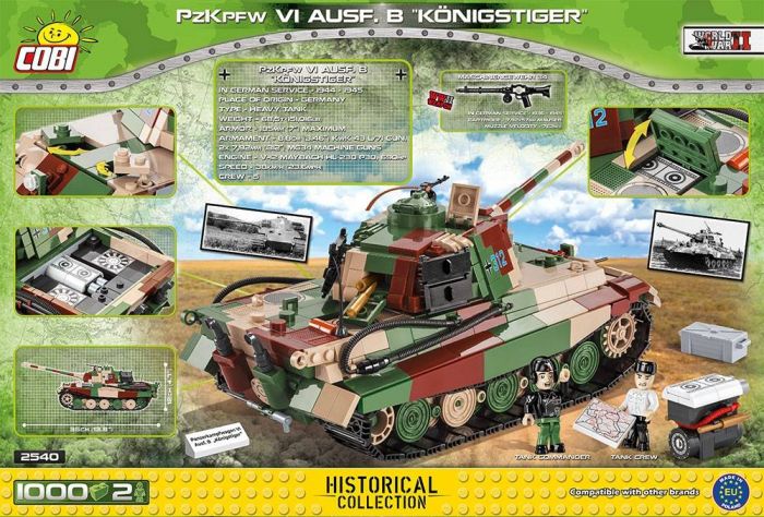 COBI-2540 COBI 1000 PCS HISTORICAL COLLECTION WWII /2540/ PANZERKAMPFWAGEN VI TIGER AUSF.B "KONIGSTIGER"