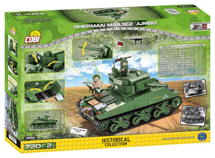 COBI-2550 COBI 720 PCS HISTORICAL COLLECTION  WWII /2550/ SHERMAN M4A3E2