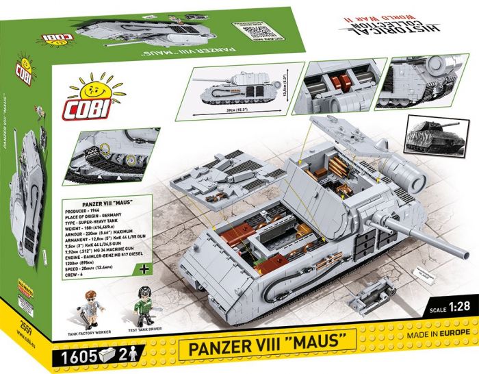 COBI-2559 COBI 1605 PCS 'HC WWII /2559/ PANZER VIII MAUS