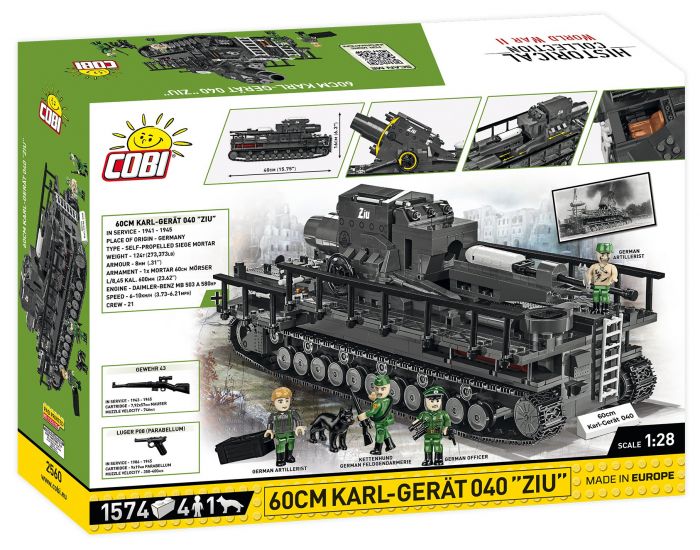 COBI-2560 COBI 1574 PCS HC WWII /2560/ 60CM KARL-GERAT 040 "ZIU"