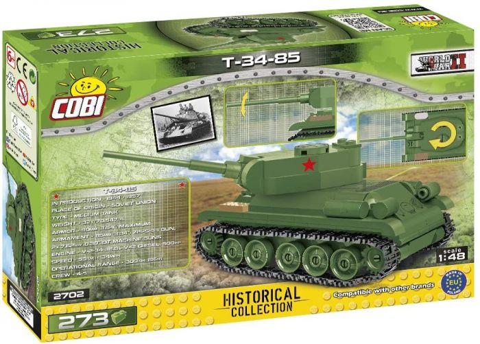 COBI-2702 COBI "273 PCS COLECCIÓN HISTÓRICA Segunda Guerra Mundial /2702/ T-34-85"