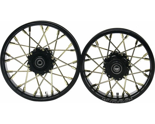 LPC524G01 24 wire Gold spoke Black wheel Set Losi Promoto-MX