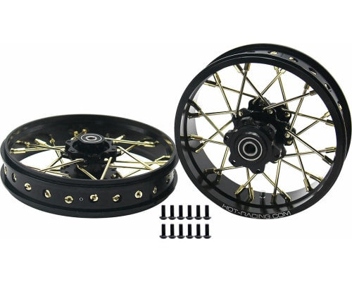 LPC524G01 24 wire Gold spoke Black wheel Set Losi Promoto-MX