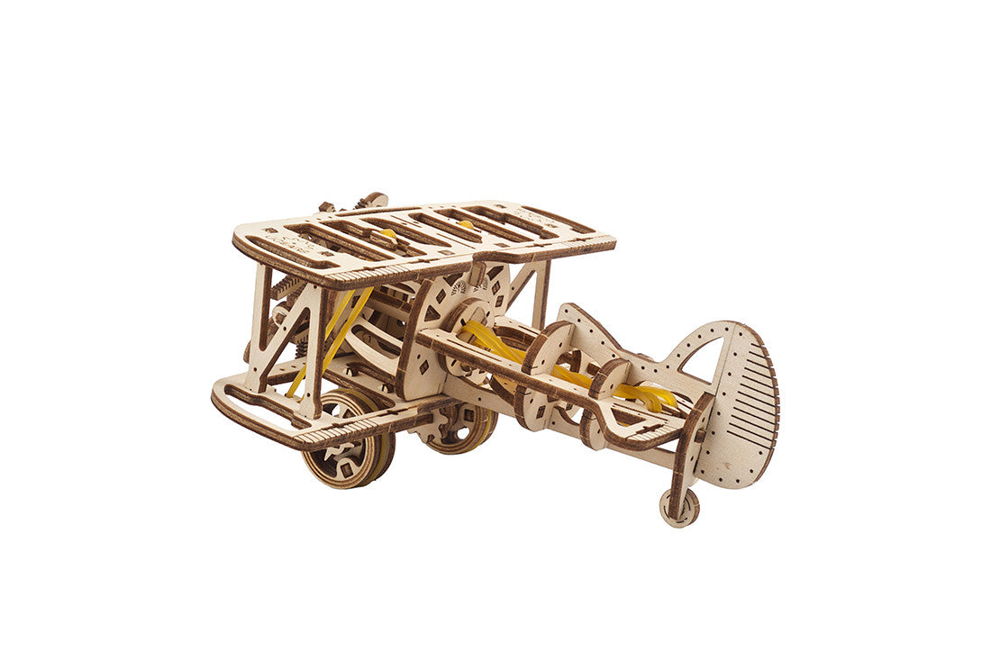 Mini-biplan Ugears (nouveau design d'emballage) - 84 pièces 