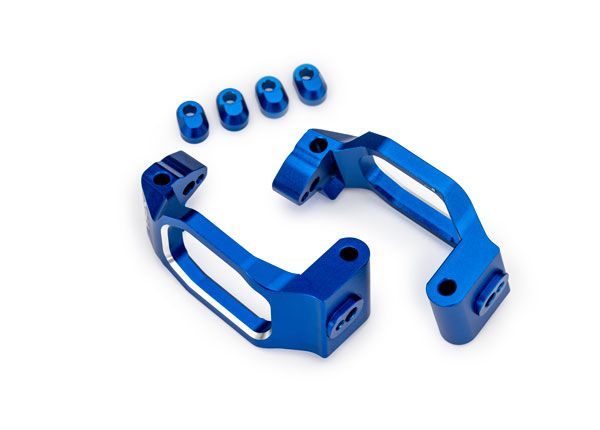 10232-BLUE Traxxas Caster blocks, alum w/ threadlock, left&right (4)(Blue)