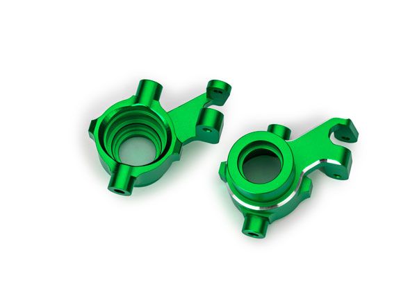 10237-GRN Traxxas Steering blocks, alum w/threadlock, left&right(2)(Grn)