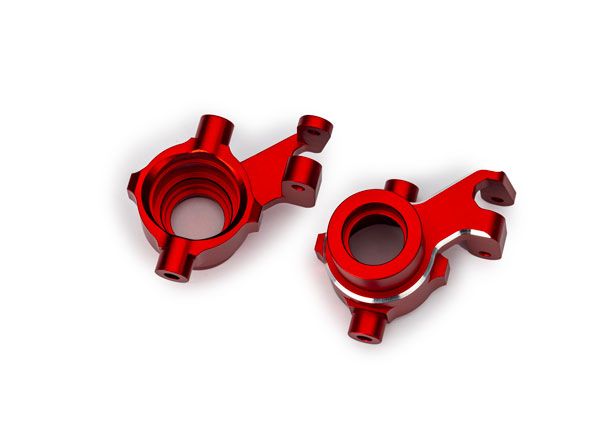 10237-RED Traxxas Steering blocks, alum w/threadlock, left&right(2)(Red)