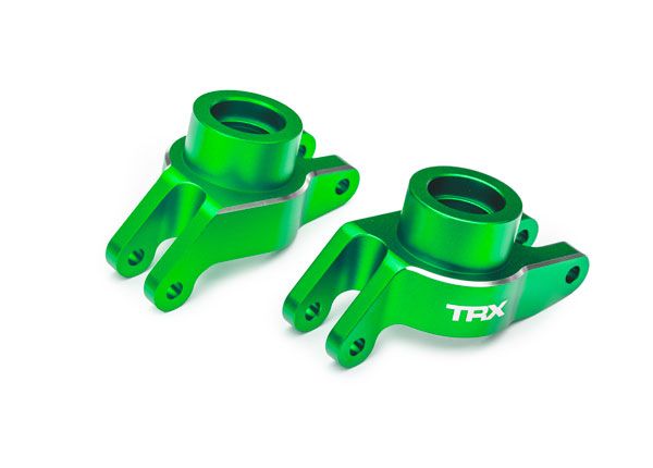 10252-GRN Traxxas Carriers, stub axle, alum, rear, left & right (Green)