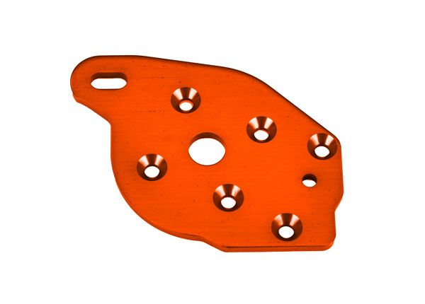 10259-ORNG Traxxas Plate, motor, 6061-T6 aluminum (orange-anodized)