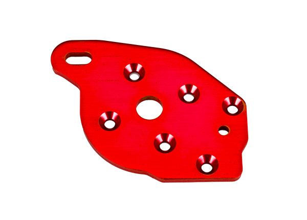 10259-RED Traxxas Plate, motor, 6061-T6 aluminum (red-anodized)