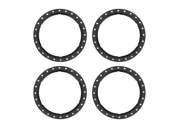 10276-BLK Traxxas Beadlock rings, black (machined aluminum) (4)