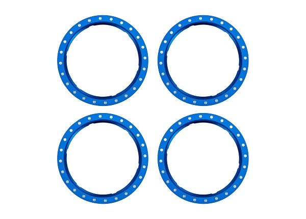 10276-BLUE Traxxas Beadlock rings, blue (machined aluminum) (4)