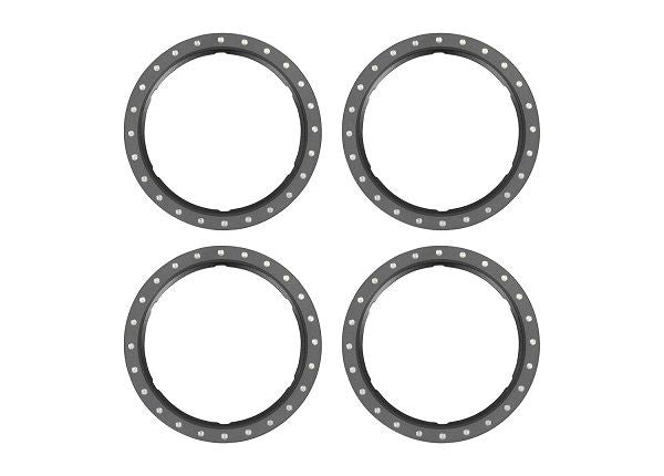 10276-GRAY Traxxas Beadlock rings, gray (machined aluminum) (4)