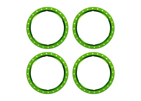 10276-GRN Traxxas Beadlock rings, green (machined aluminum) (4)