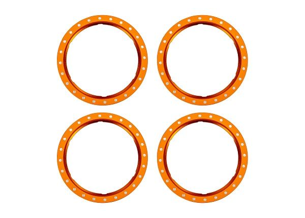 10276-ORNG Traxxas Beadlock rings, orange (machined aluminum) (4)