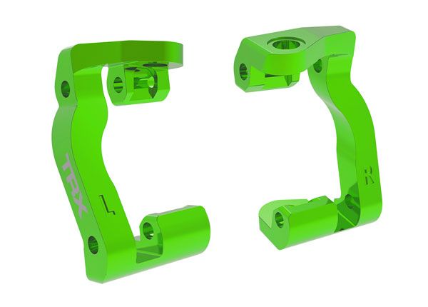 10733-GRN Traxxas Caster blocks (c-hubs), aluminum (green)(left & right)