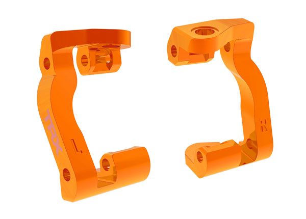 10733-ORNG Traxxas Caster blocks (c-hubs), aluminum (orange)(left & right)