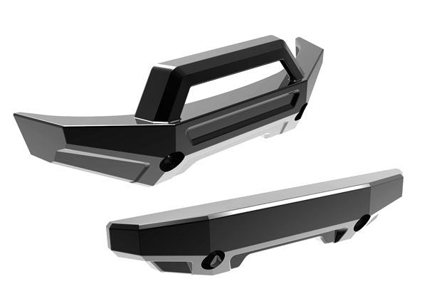 10735-BLKCR Traxxas Bumper, front (1)/ rear (1) (black chrome)