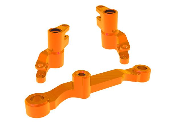 10743-ORNG Traxxas Steering bellcranks, draglink (orange aluminum)