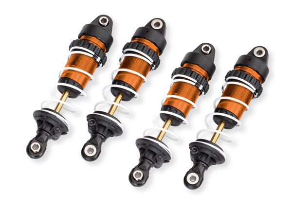 10765-ORNG Traxxas Shocks, GTR long, orange (assembled with springs) (4)