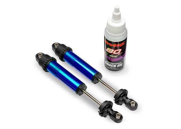 10962-BLUE Traxxas Shocks, GT-Maxx, rear, aluminum, blue-anodized (2)