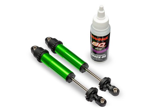 10962-GRN Traxxas Shocks, GT-Maxx, rear, aluminum, green-anodized (2)