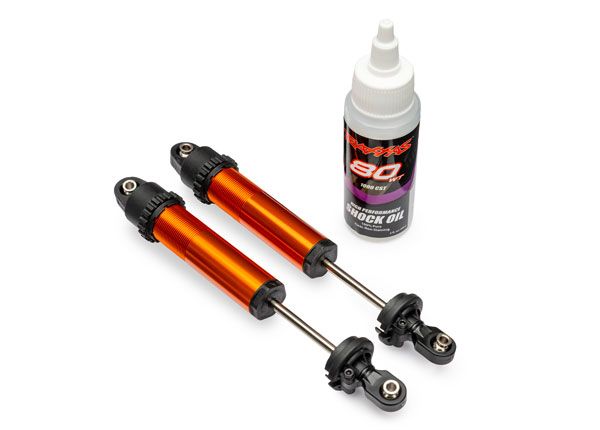 10962-ORNG Traxxas Shocks, GT-Maxx, rear, aluminum, orange-anodized (2)