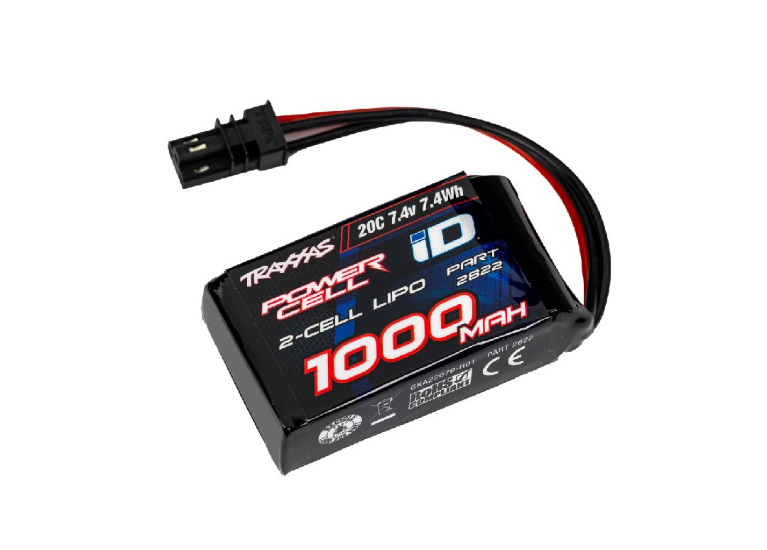 TRA2822 Traxxas 1000mAh 2S 7.4V 20C LiPo Battery (fits TRX-4M)