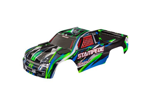 3620A-GRN Traxxas Body, Stampede, green (painted, for clipless mounting)