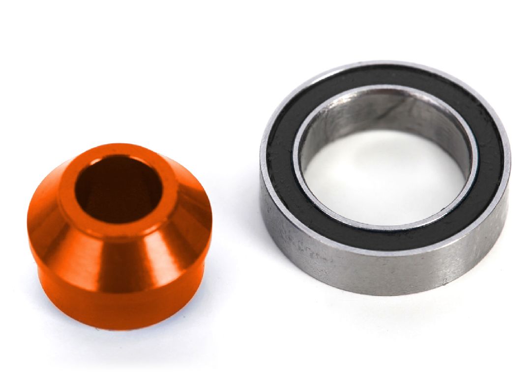 6893-ORNG Traxxas Bearing adapter, 6061-T6 aluminum (orange-anodized) (1)