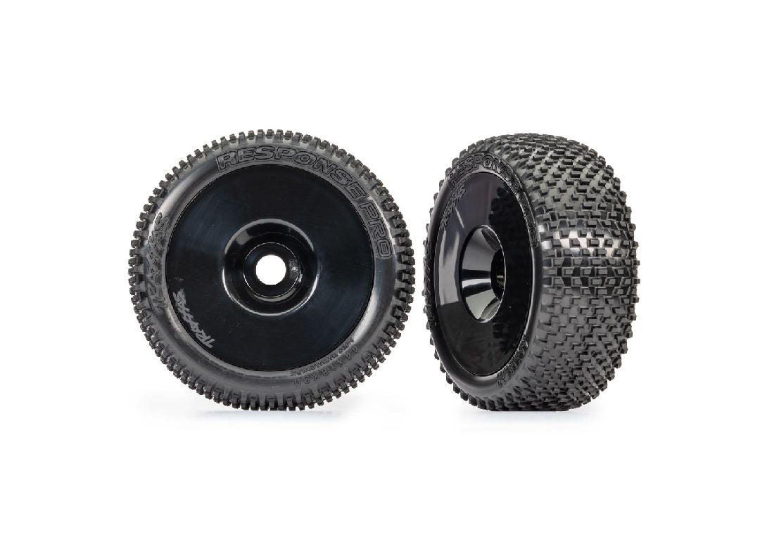 TRA9074-BLK Traxxas Premount 3.0" Response Pro on Black dished wheels (2)