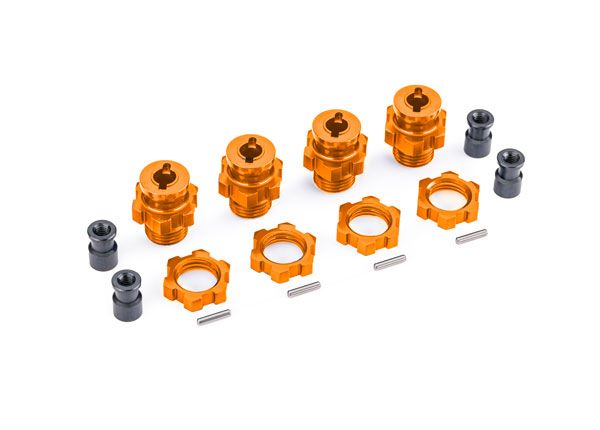 9086-ORNG Traxxas Wheel hubs, splined, 17mm, short (orange)(for #9080)