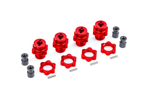 9086-RED Traxxas Wheel hubs, splined, 17mm, short (red)(for #9080)