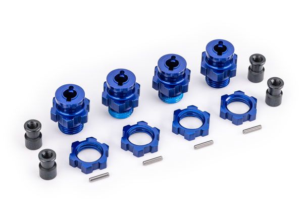 9086-BLUE Traxxas Wheel hubs, splined, 17mm, short (blue)(for #9080)