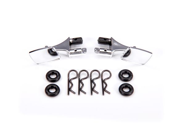 9118 Traxxas Mirrors, side, chrome (left & right)/ o-rings (4)/ body