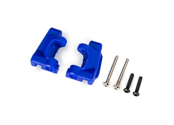 9136-BLUE Traxxas Caster blocks, extreme heavy duty, blue (2)(#9180/9181)