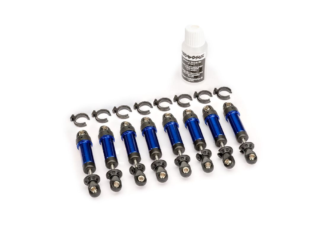 9864-BLUE Traxxas Shocks, GTM, 6061-T6 aluminum (blue-anodized)(8)