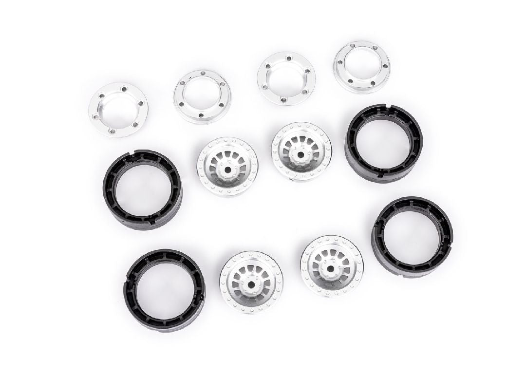 9881-SLVR Traxxas Wheels, 1.0”, 6061-T6 aluminum (silver-anodized) (4)