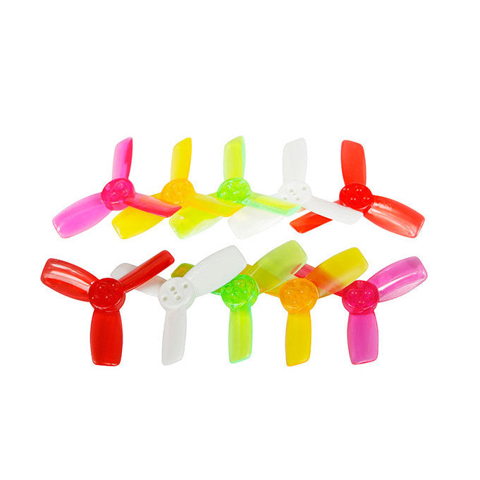 REPLACEMENT MINI TRI-BLADE PROPELLERS FOR KINGKONG Q90GT (CLEAR RED CW&CCW PAIR)