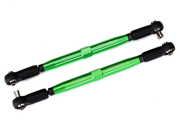 7748G Eslabones de puntera, X-Maxx® (TUBOS anodizados en verde, aluminio 7075-T6, más resistentes que el titanio) (157 mm) (2)/extremos de varilla, ensamblados con bolas huecas de acero (4)/llave de aluminio, 10 mm (1)