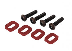 7759R Washers, motor mount, aluminum (red-anodized) (4)/ 4x18mm BCS (4)