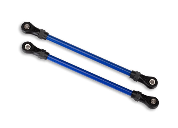 8143X Liens de suspension, avant inférieur, bleus (2) (5 x 104 mm, acier peint par poudrage) (assemblés avec des billes creuses) (à utiliser avec le kit de levage à bras longs TRX-4® n° 8140X)