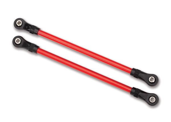 Biellettes de suspension 8145R, arrière inférieures, rouges (2) (5 x 115 mm, acier enduit de poudre) (assemblées avec des billes creuses) (à utiliser avec le kit de levage à bras long TRX-4® #8140R)