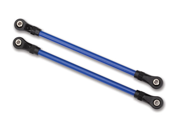 8145X Enlaces de suspensión, traseros inferiores, azules (2) (5x115 mm, acero con recubrimiento en polvo) (ensamblados con bolas huecas) (para usar con el kit de elevación de brazo largo TRX-4® n.° 8140X)