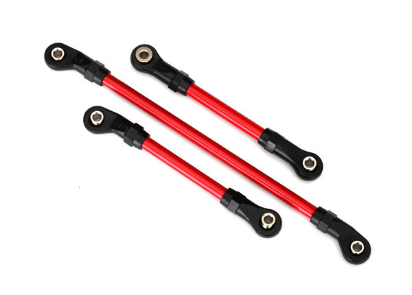 8146R  Steering link, 5x117mm (1)/ draglink, 5x60mm (1)/ panhard link, 5x63mm (red powder coated steel) (assembled with hollow balls) (for use with #8140R TRX-4® Long Arm Lift Kit)