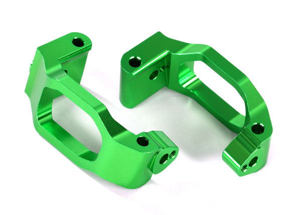 8932G Blocs de roulettes (moyeux en C), aluminium 6061-T6 (anodisé vert), gauche et droite/goupille 4x22 mm (4)/BCS 3x6 mm (4)/supports (4)