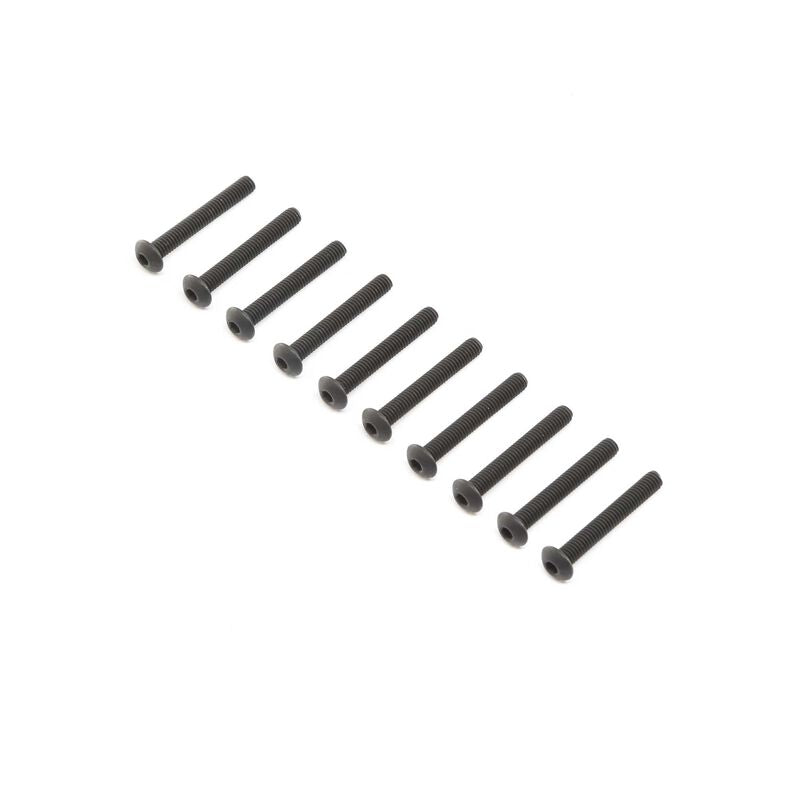 LOS255011 Button Head Screws, Steel, Black Oxide, M4 x 30mm (10)