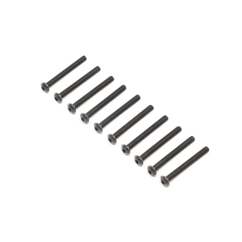 LOS255012 Button Head Screws, Steel, Black Oxide, M4 x 35mm (10)