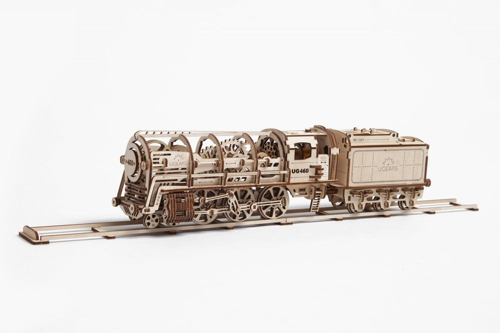 Locomotora de vapor UGears con ténder - 443 piezas 